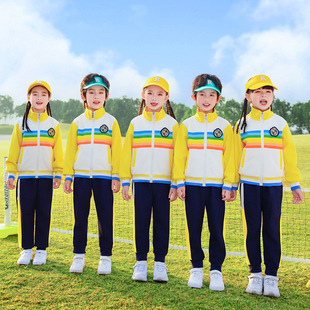 Primary School Students' School Uniform Spring and Autumn New First Grade Children's Class Uniform Kindergarten Garden Uniform Sports Show Rainbow suit