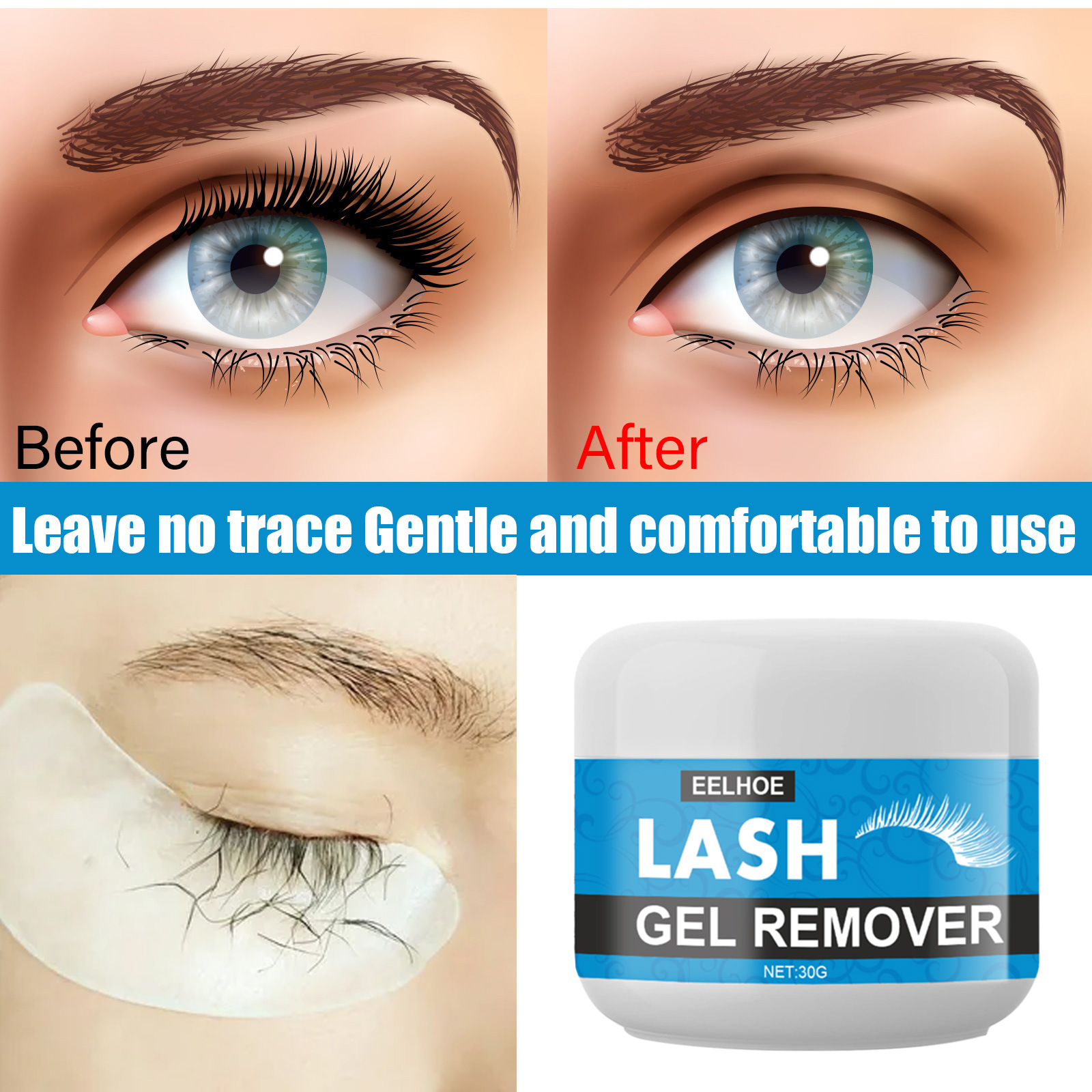 EELHOE grafting false mascara cream er skånsom, rask og ikke-irriterende, og fjerner svarte øyne._voghion.com