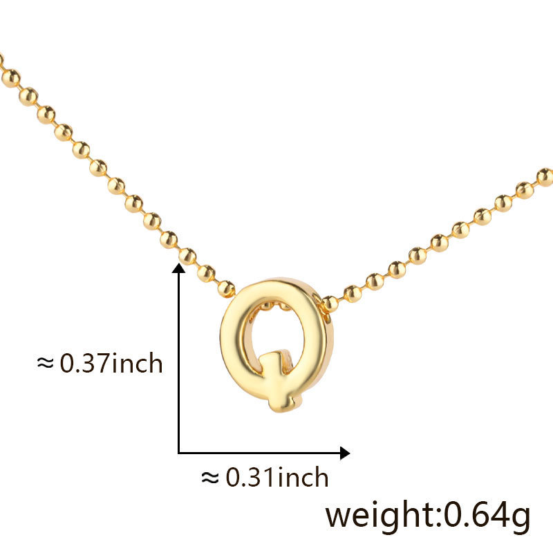 Cuicai ホットセール 18K ゴールデン光沢のある多用途クラシック 26 DIY 英語名小文字ネックレスペンダント付き|undefined