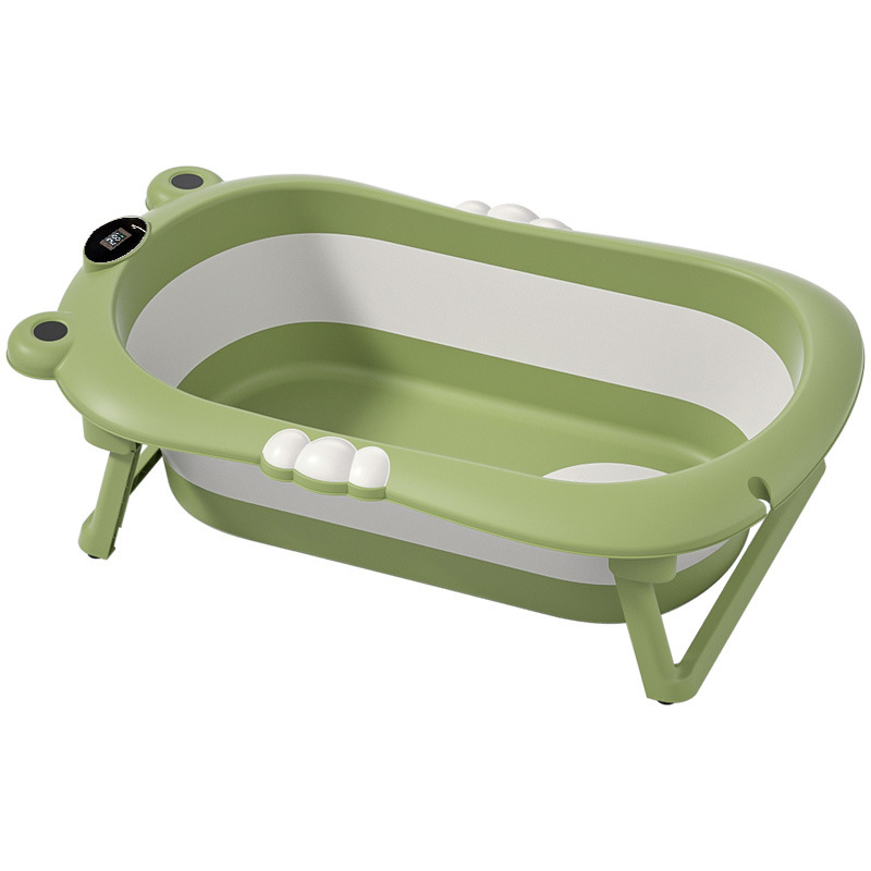 Rana bebé lavabo baño hogar niños temperatura detección plegable bañera Cubo de baño mentira plástico bebé baño cuenca