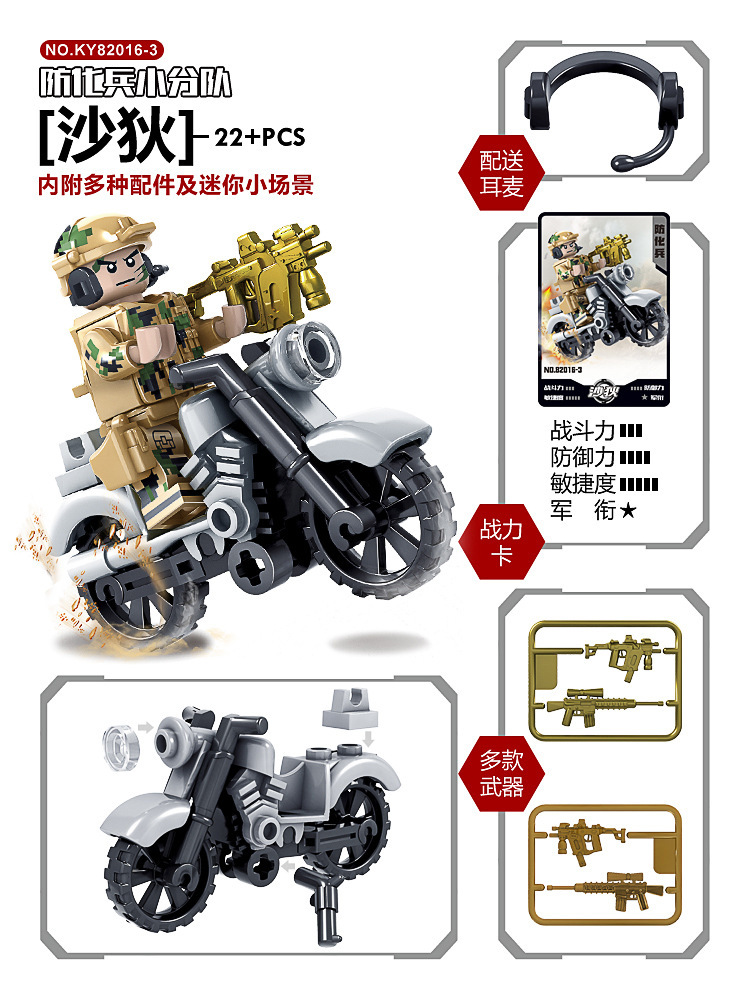 KaiZhi kompatibel LEGO 82015 Wolf Weiblich Wildnis Team Militär Minifigur Bausteine Kinder Bildungs Montage Spielzeug.
