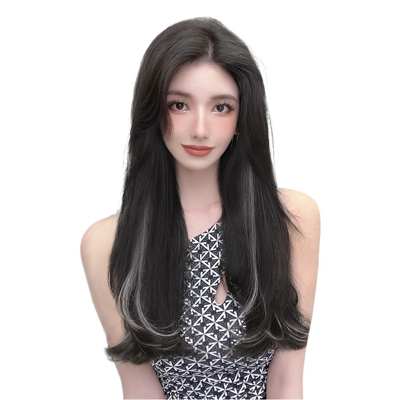 Peluca de mujer pelo largo de una pieza de simulación sin costuras extensión de cabello delgada invisible aumento de volumen resaltado micro-volumen peluca