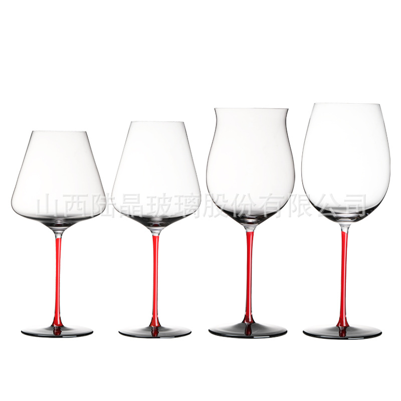 Nuevo fondo negro rojo tazas de vino de lujo ligero tazas de vino de cristal tazas de vino de cartón tazas de vino de banquete