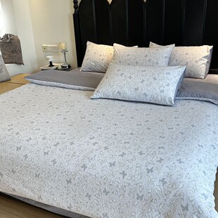 Foreign trade original order Mu Ya Cotton Four-piece Set Skin-friendly Breathable Double Quilt Cover Bed Sheet Bedding Kit for Hair