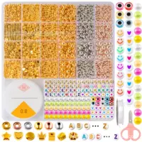 Комплект для изготовления бисера 2398Pcs, 4/6/8 мм круглые бусы, изготовление браслета, набор бусинок с букетом