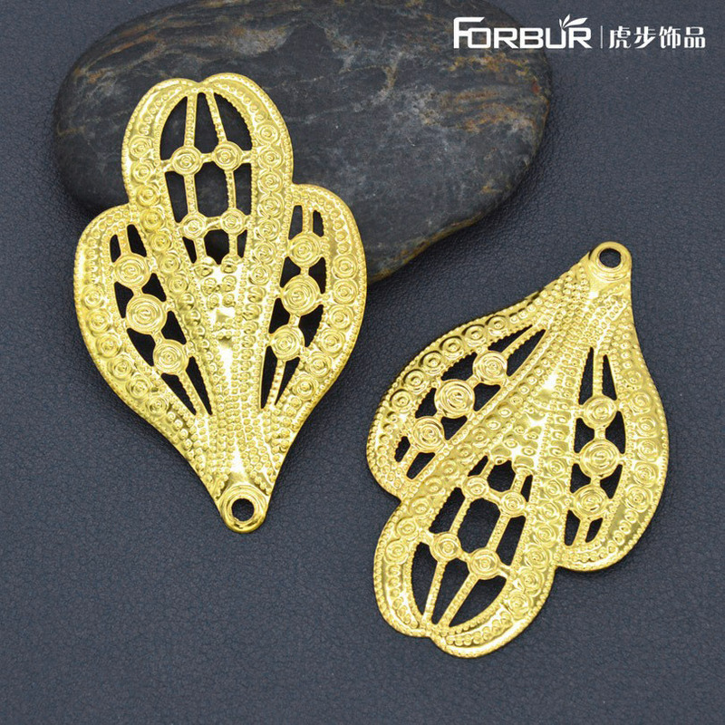 Bride headdress flower piece peacock tail iron flower piece water droplets open screen flower piece 61*38mm
