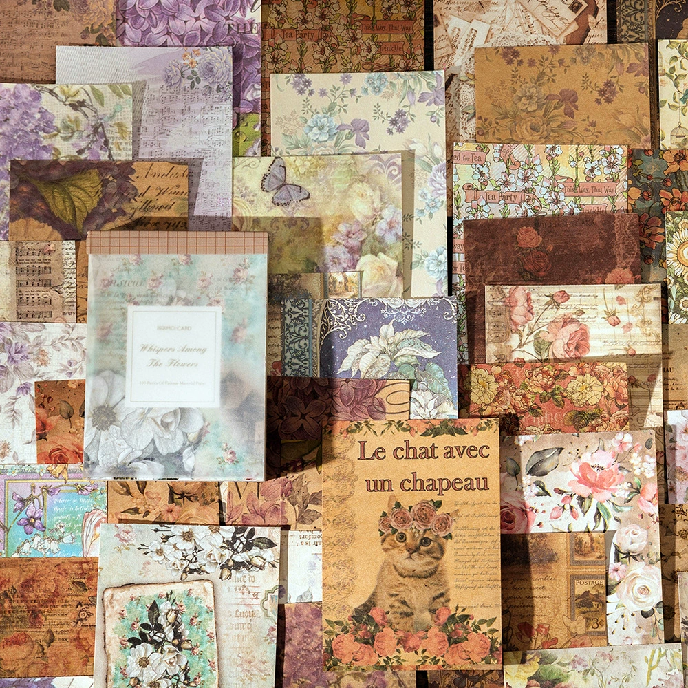 «Mo Mo Cross -border Retro Private Collection Series 100 Shooting Vegetarian Paper Material Paper Note, Plant Flower Manager Accounts»