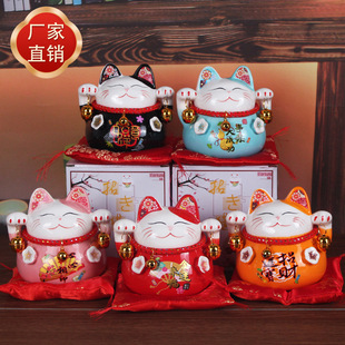 Factory wholesale lucky cat ornaments small size opening gift piggy bank shop piggy bank fortune home living room