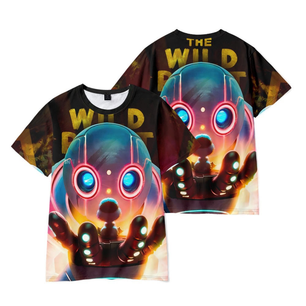 3D新品电影荒野机器人 The Wild Robot 短袖T恤数码圆领成人童装