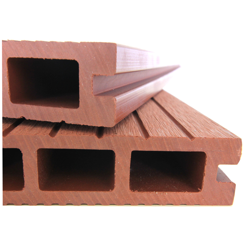 Madera plástico WPC piso generación agujero cuadrado 140*25 protección del medio ambiente plástico material de madera jardín decoración al aire libre tablero anticorrosión madera