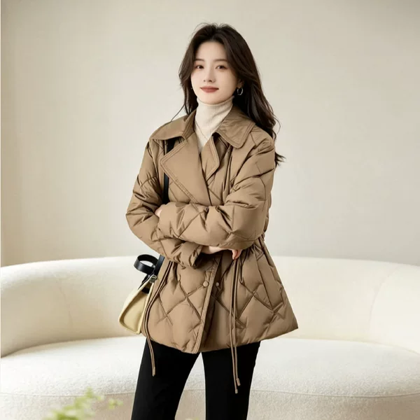 Women's Winter down Jacket, New Short Style, New Chinese Style, Chanel-Inspired, Lightweight Duck down Coat, Pinghu
