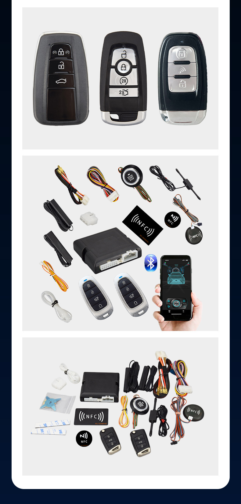12V Nfc Car Key, Mobile Phone Bluetooth Key, Smart Digital One-Touch Start Car Nfc Key Card