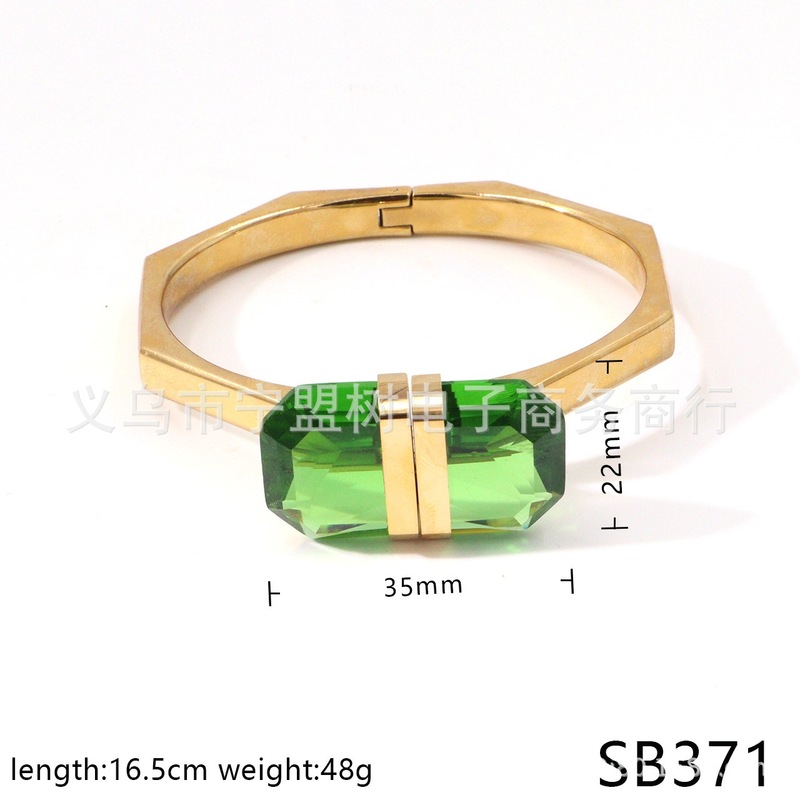 【新品】LUCENT彩色水晶多面切割八角型水滴形钻手镯戒指耳钉套装|undefined