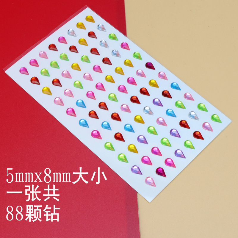 Cruz-frontera acrílico diamante amor estrella pegatinas niños DIY partido álbum teléfono móvil agua taza cristal diamante pegatinas