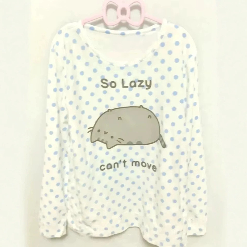 Japanese fairy polka dot T-shirt for women, Y2K aesthetic, cute cartoon casual top, autumn sweet style Japanese fairy polka dot T-shirt for women, Y2K aesthetic, cute cartoon casual top, autumn sweet style