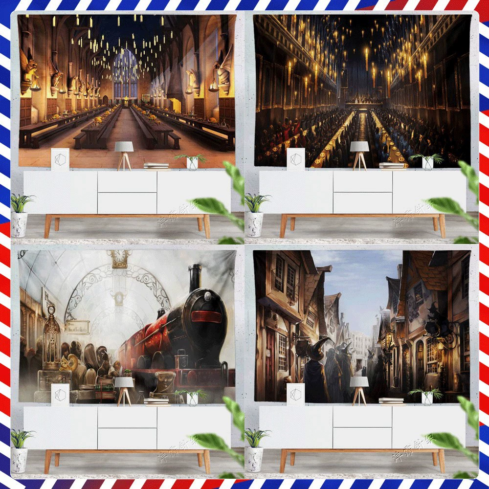 Гарри Поттер гобелен картина Спальня украшение стены фон ткань оптовая продажа с фабрики напечатанная висящая ткань