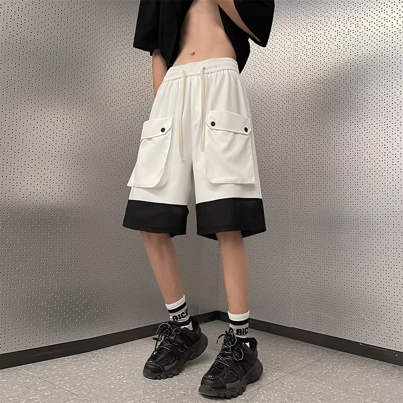 White High-end Sense Logging Tooling Shorts Men's oversize High Street Trendy Brand Breeches Small Pants Summer Pants