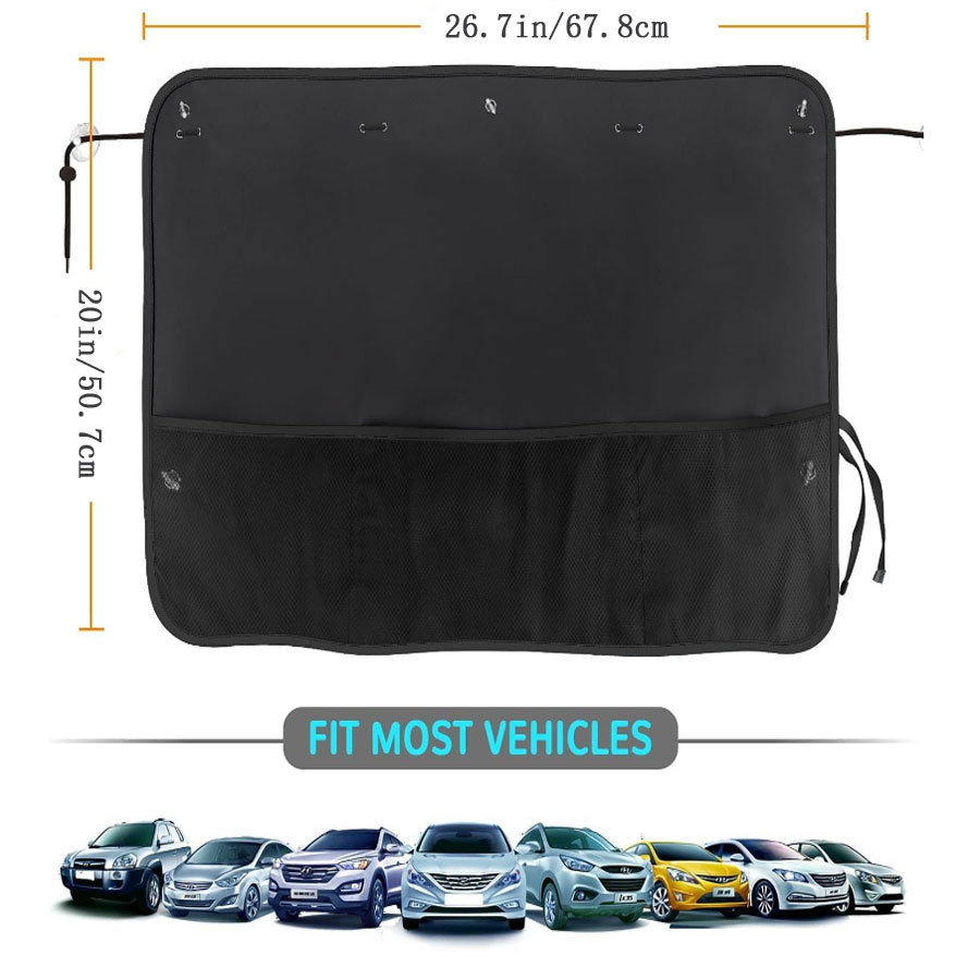 Summer car sunshade curtains sunscreen UV insulation suction cup side pull black car curtains