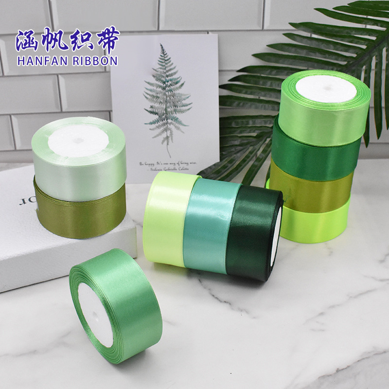 Cinta Hanhfan en stock, rollo de 4 cm, cinta de satén personalizable, código de etiqueta para embalaje transfronterizo, cinta de flores de rosa para bricolaje.