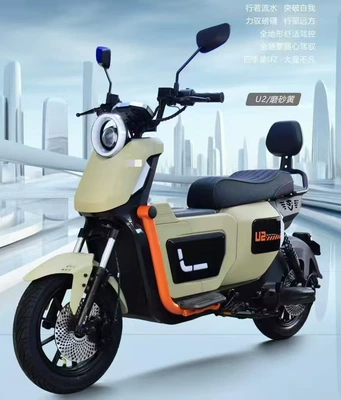 Cross-border export of U2 electric motorcycle 48V adult electric scooter with double seat and long range electric bicycle (Elektrikli motosikletlər) - off-white-contact-for-export-customization
