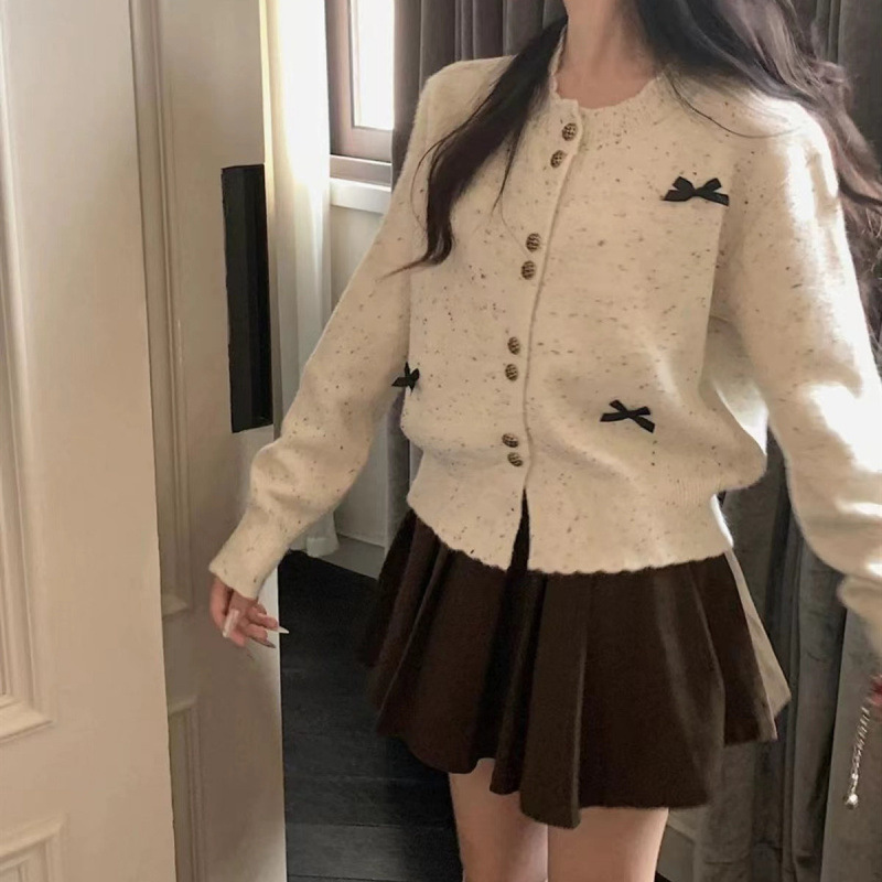 Sweet Little Fragrant Knitted Cardigan Autumn and Winter New Long-Sleeved Top Jacket Short Niche Outer Sweater Cardigan for Women