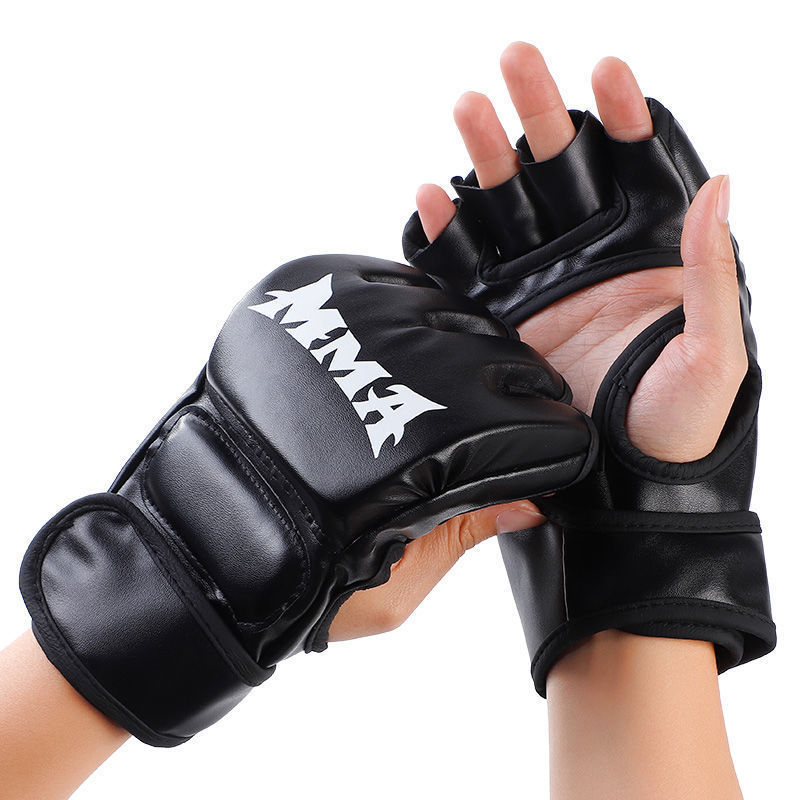 Boxing Gloves Sanda Muay Thai Adult Half-Finger Gloves Mma Fighting Ufc Men and Women Fighting Sandbags Ld Amazon Cross-Border