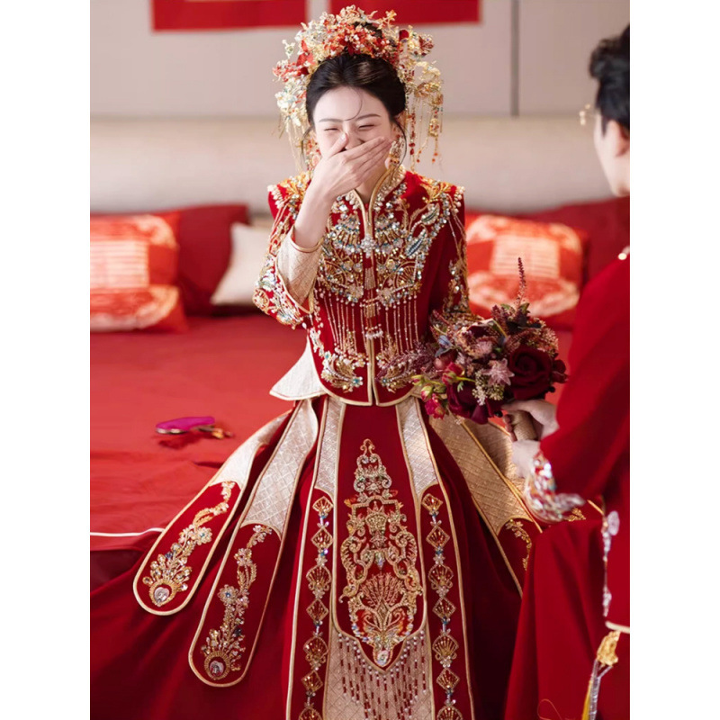 Xiuhe Clothing Bride 2024 New Wedding Clothing New Style Cabinet Clothing Heavy Industry Chinese Style Wedding Clothing Wedding Small Xiuhe Xiuhe Clothing Bride 2024 New Wedding Clothing New Style Cabinet Clothing Heavy Industry Chinese Style Wedding Clothing Wedding Small Xiuhe