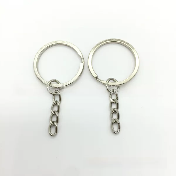 Dongguan Manufacturers Provide High-Quality Nickel-Colored and Silver-Colored Key Rings with Chains, Key Chains, and Key Rings with Hanging Chains in Various Specifications