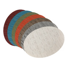 跨境特斯林编织餐垫 PVC防滑餐桌垫防烫隔热垫椭圆形餐桌西餐盘垫