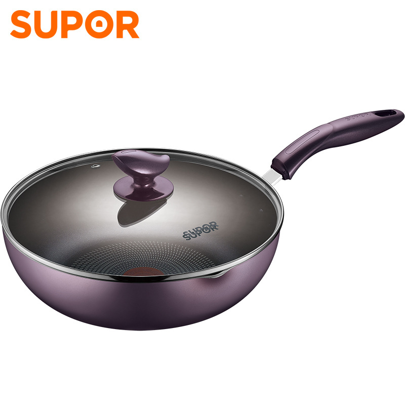 苏泊尔(SUPOR)火红点煎炒锅四层复底煎锅深型通用28cm PJ28R4