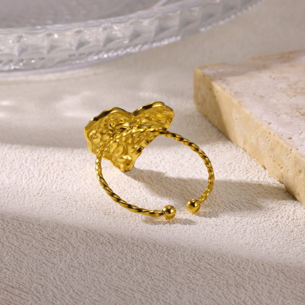 3g Weight 0.03µm-0.05µm Gold Plating Thickness PVD Coated Gold Plating Process Real Gold Plated Plating Material Open Rings Classification 1 Piece Quantity Holiday, Daily Occasion 304 Stainless Steel Material Flower Pattern All Seasons Season Women's Gender Vacation, Simple Style Style Waterproof Non Tarnish, Plating Craft PVD Coated Real Gold Plated Flower 304 Stainless Steel Vacation Simple Style Waterproof Non Tarnish Open Rings 11