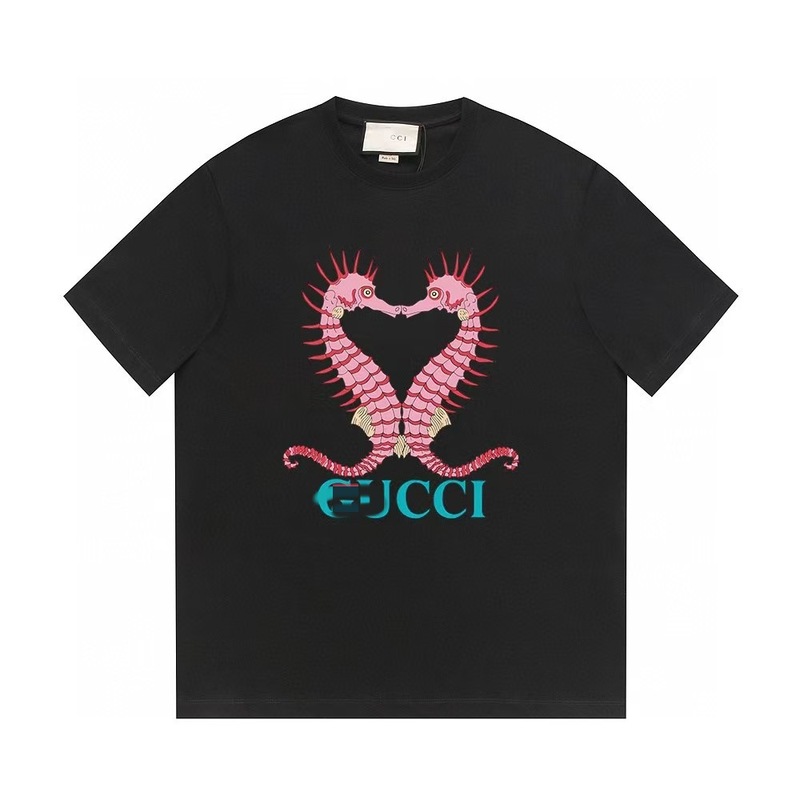 G's ヨーロッパ版半袖夏トレンドブランド古家プリントTシャツレタートップトレンドルーズ半袖TシャツカップルT|undefined