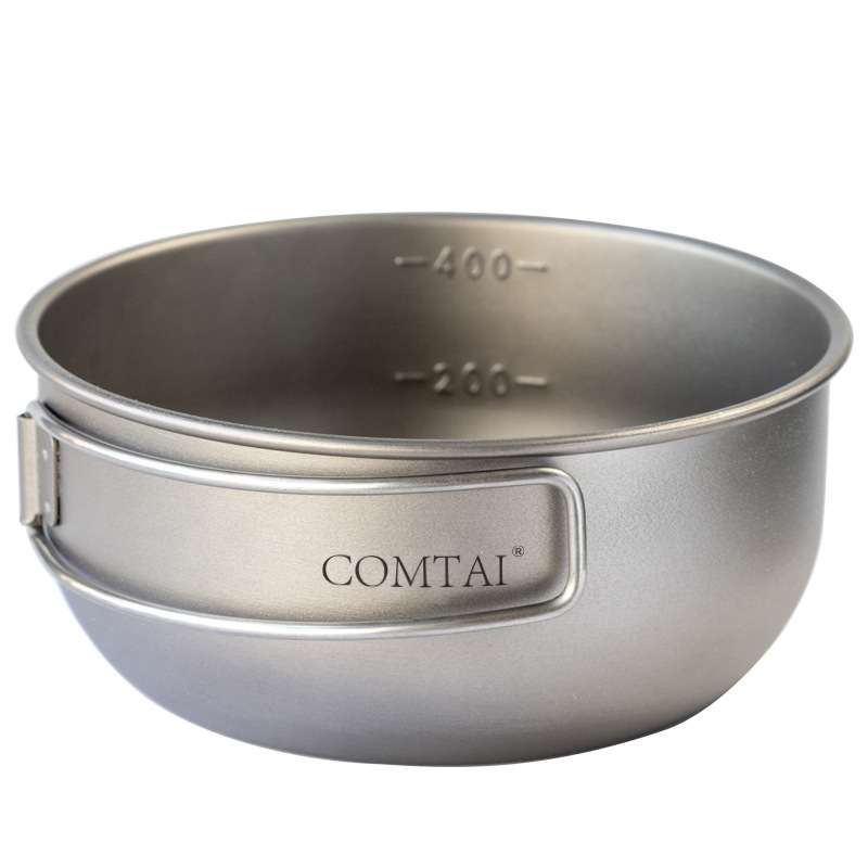 COMTAI titanio puro palillos mangos plegables platos platos portátiles al aire libre taza de montaña picnic platos picnic