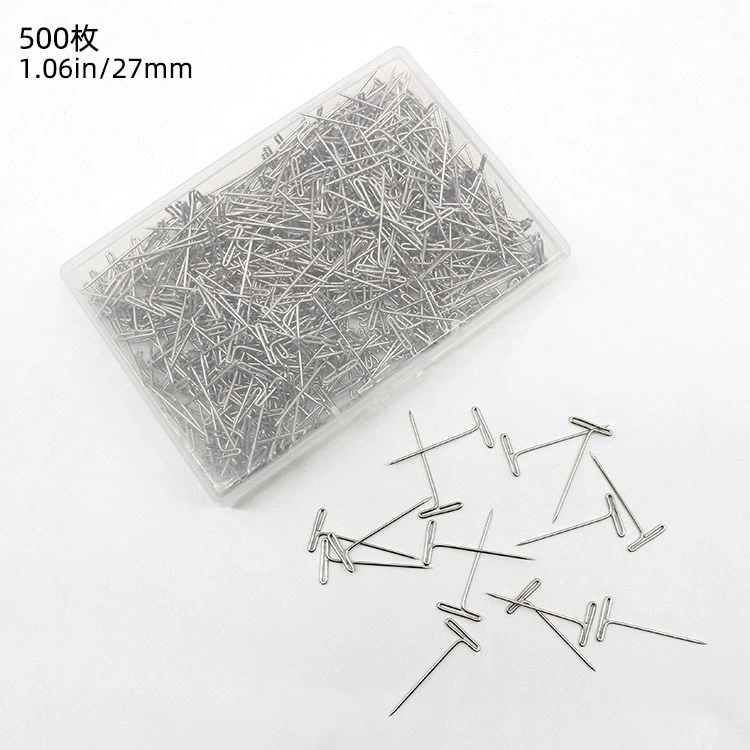 Amazon 500 T-игла пластиковая коробка 1,06 дюйма позиционирующая игла парик пленка для волос фиксированное позиционирование Т-игла