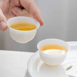 兴泥匠 骨瓷薄胎工夫茶杯 品茗杯闻香杯功夫茶具 陶瓷茶杯 反口杯
