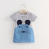 Summer new girl and little mouse pattern striped stitching dress -up dress princess skirt manufacturer direct selling one generation