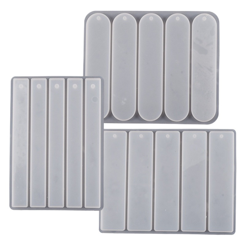 Yu meiren diy cristal de resina epoxi espejo rectangular oval versión completa marcador colgante molde de silicona