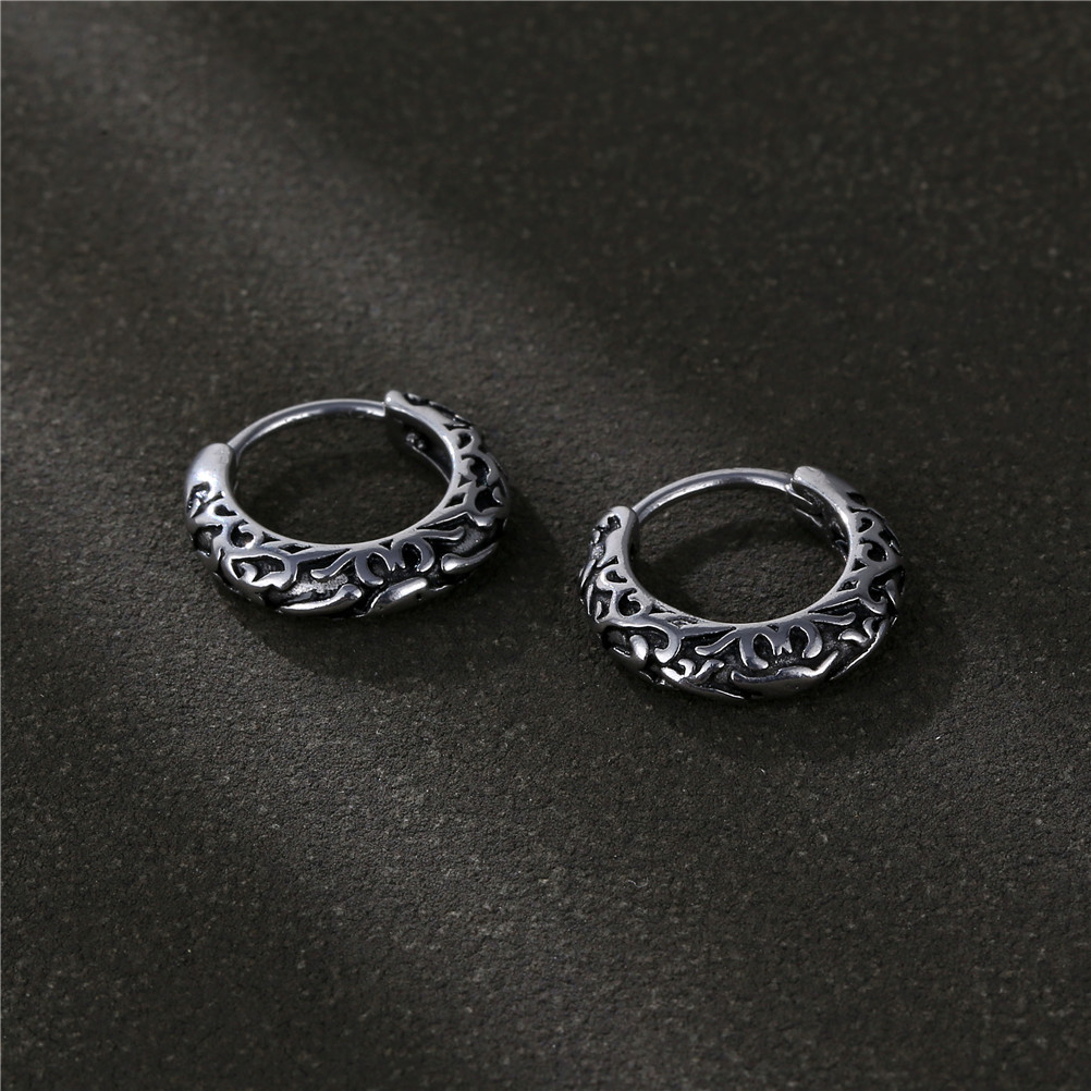7g Weight Hoop Earrings Classification 1 Piece Punk Geometric Titanium Steel Plating Men's Hoop Earrings
