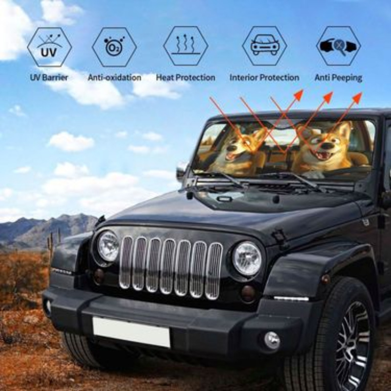 Cross-Border Hot-Selling Front Windshield Heat-Insulating Sunshade Car Universal Aluminum Foil Sunshade Easy to Install and Store