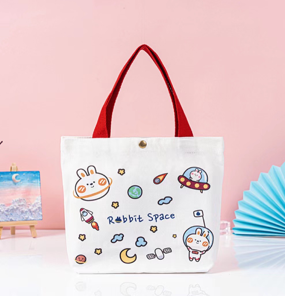 Bolsa de regalo de graduación de niños bolsas de lona portátiles de dibujos animados estudiantes bebés regalo de cumpleaños bolsa de lona spot