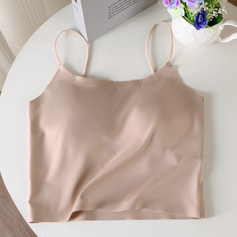 Belleza espalda sin costura camisola mujer fija pecho pad interior y exterior desgaste sin anillo de acero push up pecho-recogida camisola mujeres