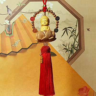 Car hanging — men's and women's pendant wholesale - little-buddha-peace-and-joy-festive-red