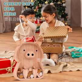 小猪存钱罐创意礼品摆件小动物儿童卡通储蓄罐木质儿童存钱罐