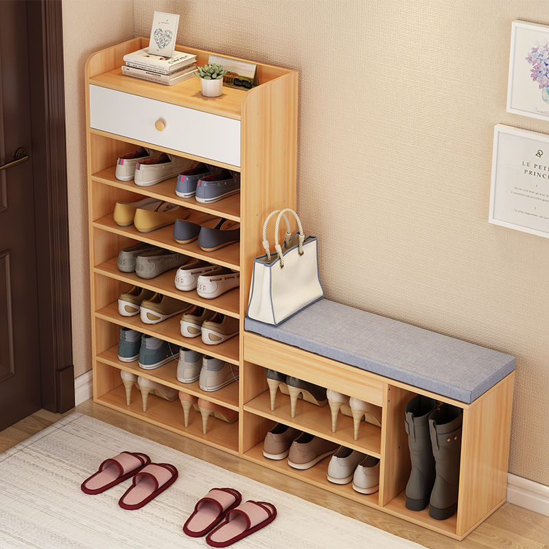 Shoe changing stool, shoe cabinet, seat stool integrated, household entrance soft cushion stool, multi-layer shoe rack, entryway shoe changing stool
