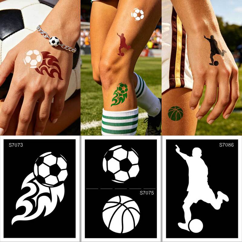 New Juice Football Logo Tattoo Sticker Template for Men and Women, Dark Style, Waterproof, Cool Tattoo Cut-Out Design New Juice Football Logo Tattoo Sticker Template for Men and Women, Dark Style, Waterproof, Cool Tattoo Cut-Out Design