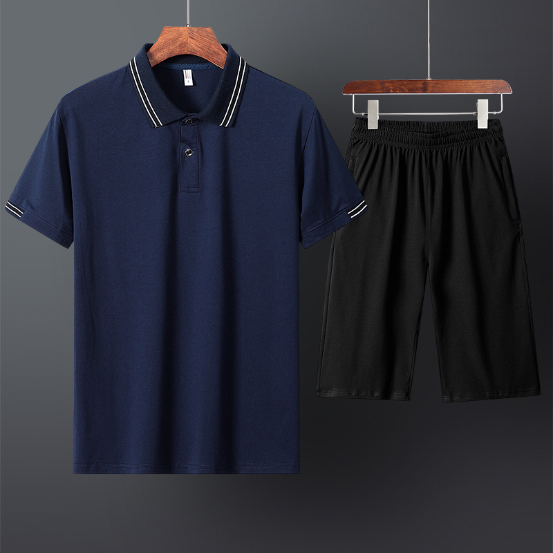 Однотонный дышащий комфортный спортивный костюм, большой размер, для бега, короткий рукав