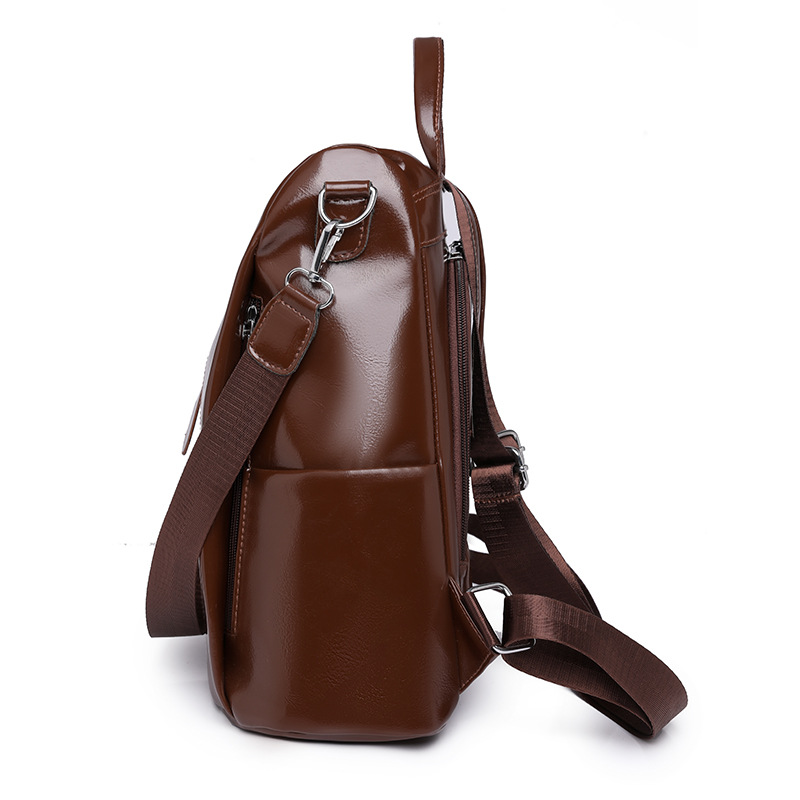 Comercio exterior al por mayor 2023 nuevas señoras mochila antirrobo simple retro cuero suave mochila de viaje mochila escolar de doble uso marea