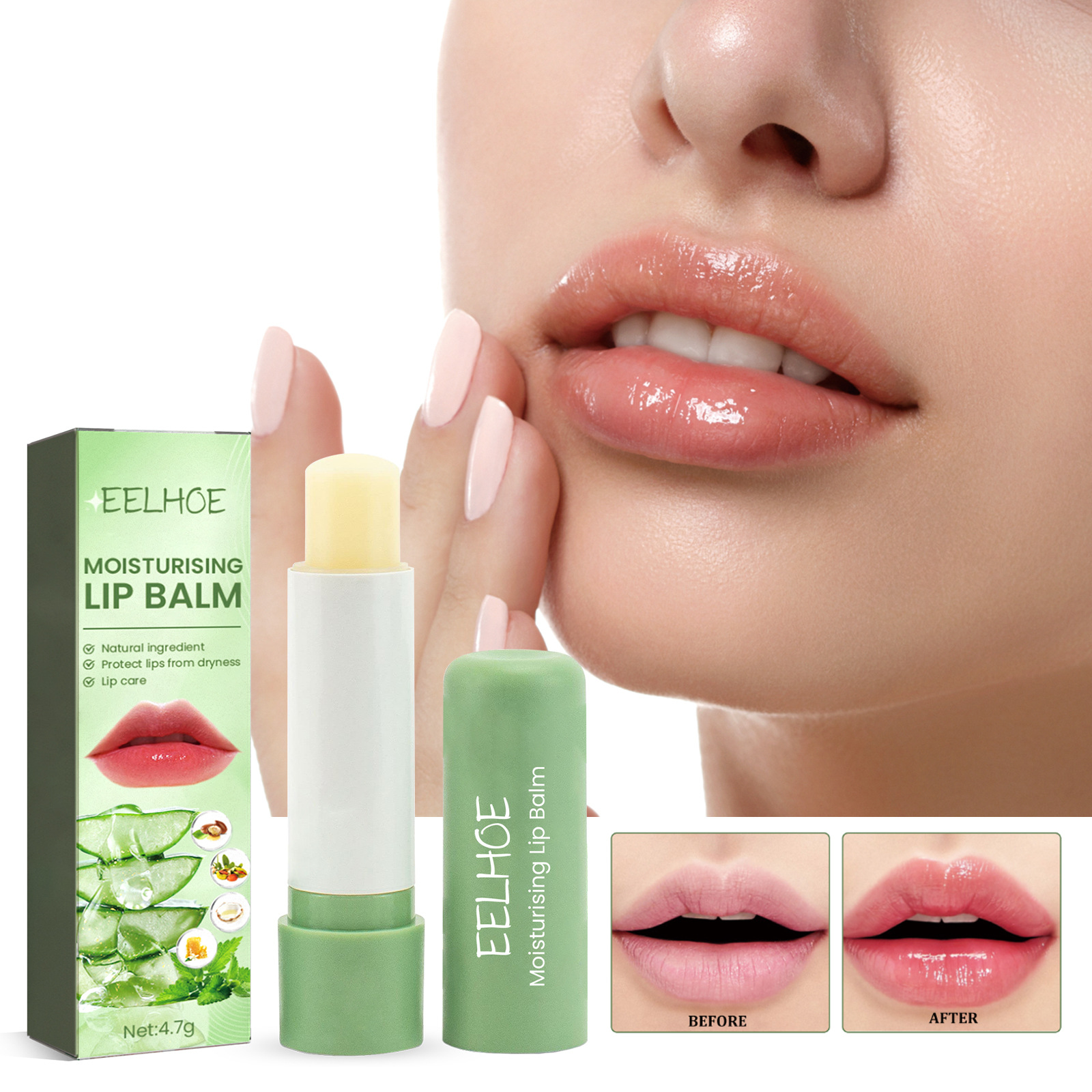L'aloe EELHOE dissala le linee delle labbra, protegge le labbra dalle screpolature della secchezza e idrata il rossetto_voghion.com
