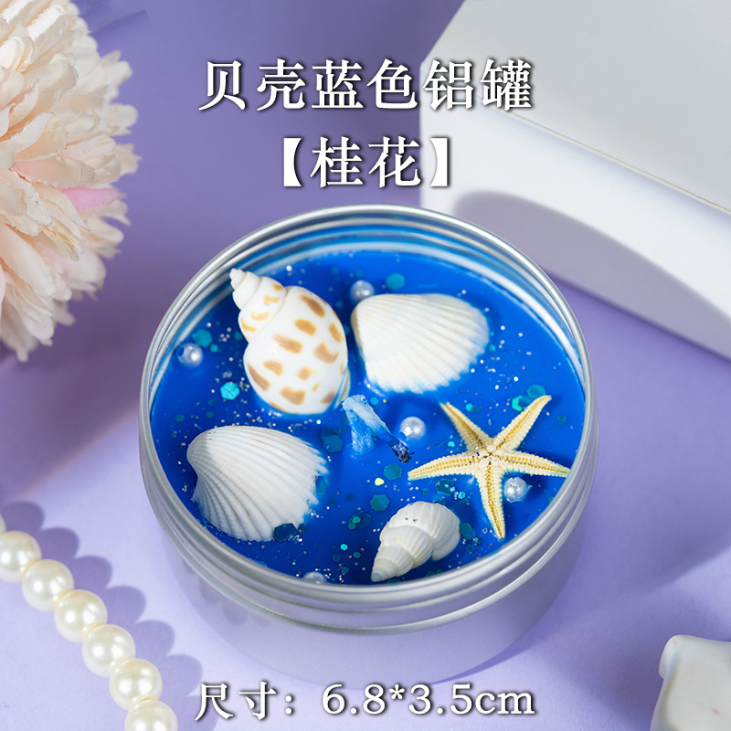 Caja de aluminio flor seca vela de perfume cross-border regalo de mano cera de soja colorido cristal hecho a mano regalo de mano cera de banano