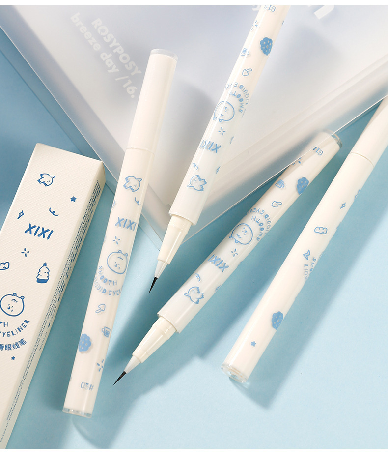 The makeup xixi cute bear soft and smooth eyeliner pen is extremely fine, waterproof, sweat-proof and does not smudge down to the eyelashes undefined